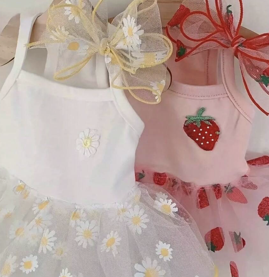 夏用 軽量 かわいい プリンセス チュールドレス、プードル、ビションフリーゼ、ヨークシャーティーペー、シュナウザー