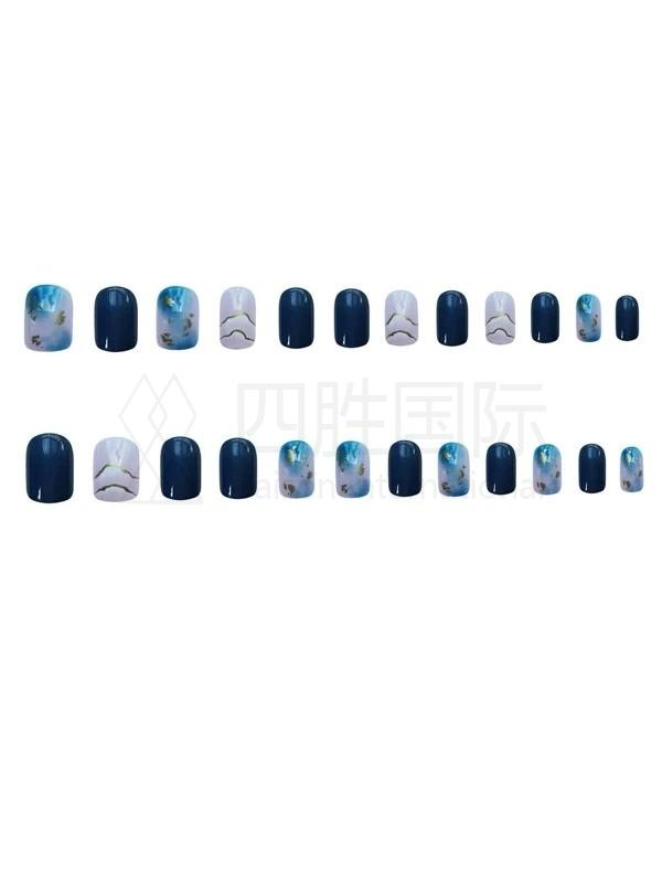 24pcs Ombre Fake Nail & 1sheet Tape