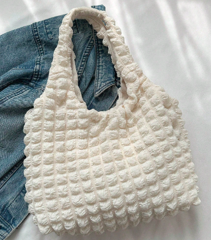 雲、バブル、花柄ショルダーバッグ、シンプルポータブル、折りたたみ式