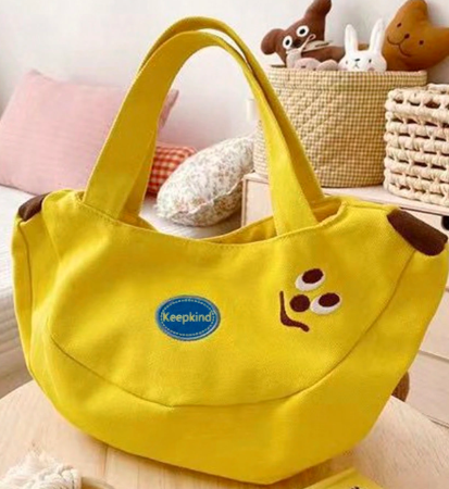 かわいいバナンデザーン 刺繍入りトートバッグ、便利な仕事用ブリーフケース