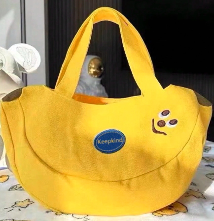 かわいいバナンデザーン 刺繍入りトートバッグ、便利な仕事用ブリーフケース