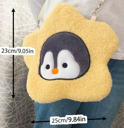 かわいいペンギンのショルダーバッグ、大容量プリントトートバッグ