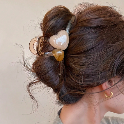 大きなハート形ヘアクロークリップ、ヘアアクセサリー