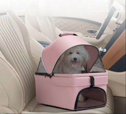 折りたたみ&取り外し可能ペットカート　小型/中型犬猫用、軽量プッシュカート 犬/猫の散歩に