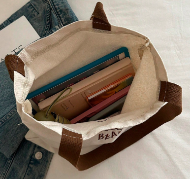 オープントップ キャンバス ショルダーバッグ、シンプル キャリーオールバッグ 