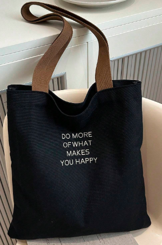 オープントップ キャンバス ショルダーバッグ、シンプル キャリーオールバッグ 