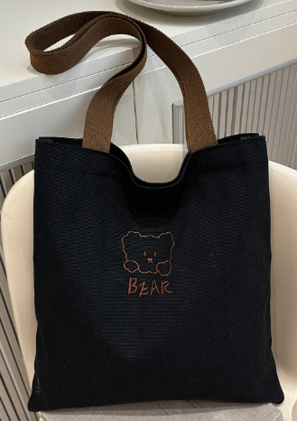 オープントップ キャンバス ショルダーバッグ、シンプル キャリーオールバッグ 