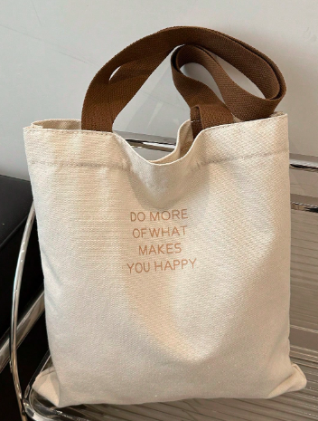 オープントップ キャンバス ショルダーバッグ、シンプル キャリーオールバッグ 