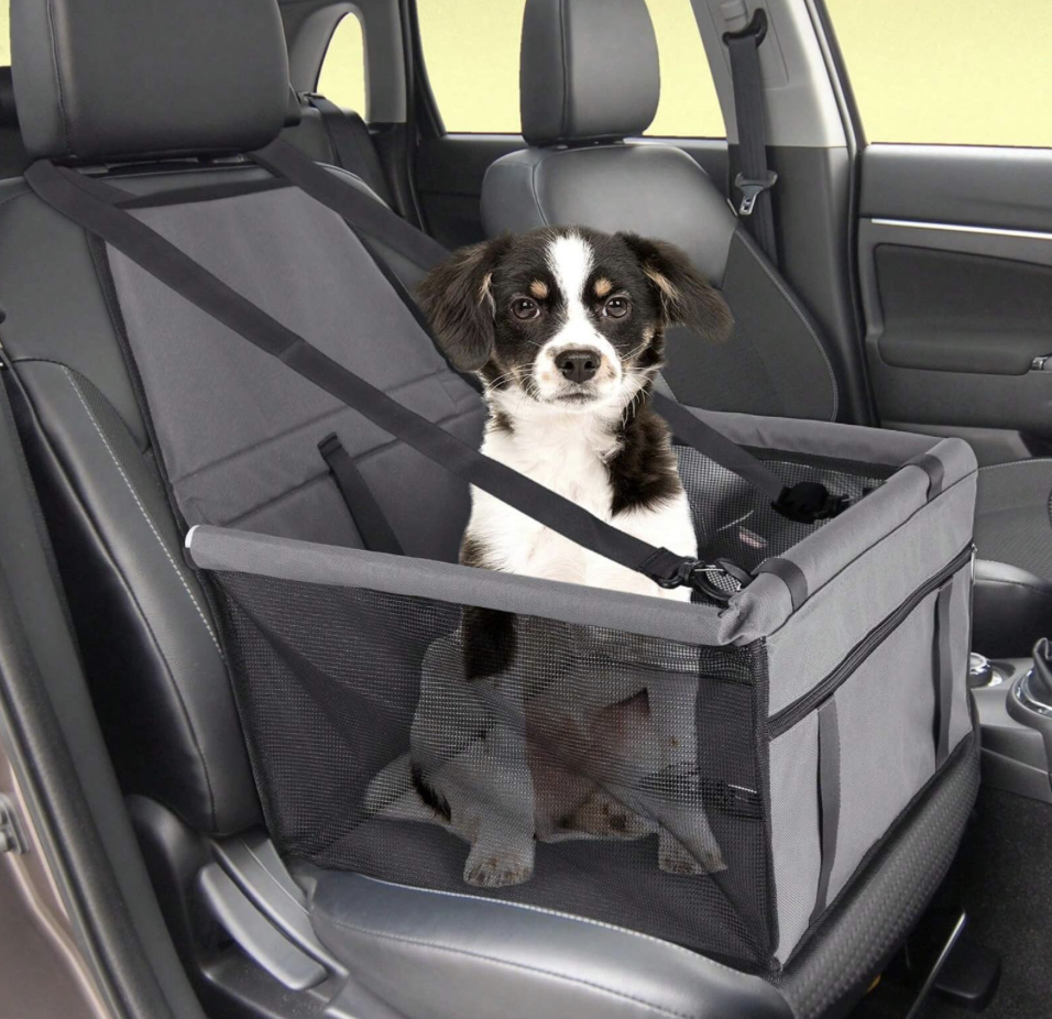 車載安全シート、折りたたみ式ポリエステルペット車載シートキャリア - ポータブル犬猫車載安全バスケット
