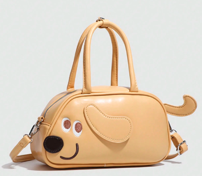 ニッチデザインハンドバッグ、犬パンデザイン、シンプルなファッションインスタイルクロスボディバッグ、通勤カジュアル デイリー使いレディースバッグ