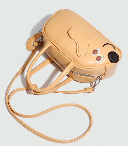 ニッチデザインハンドバッグ、犬パンデザイン、シンプルなファッションインスタイルクロスボディバッグ、通勤カジュアル デイリー使いレディースバッグ