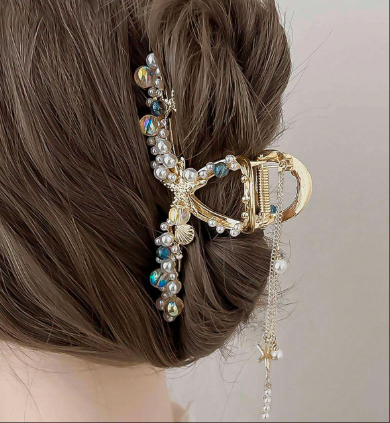 パール装飾 ファッショナブルヘアクロー