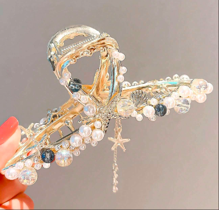 パール装飾 ファッショナブルヘアクロー