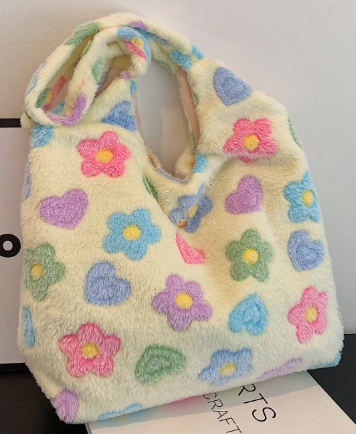 フラワーモチーフ トートバッグ 柔らかい素材使用
