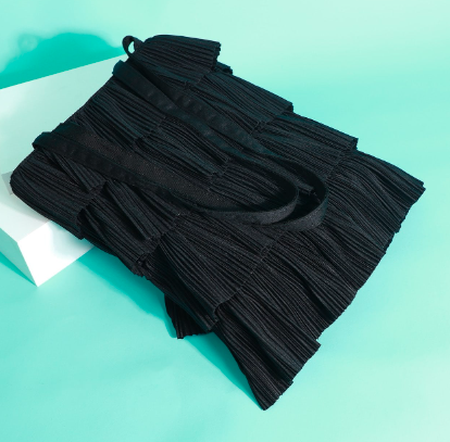 プリンセススタイル フリル ショルダーバッグ、可愛いプリーツバッグ、無地フリルワンピース レディース