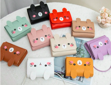 マルチカードスロット付き かわいい ファッション フェイクレザー コイン 猫 カードバッグ