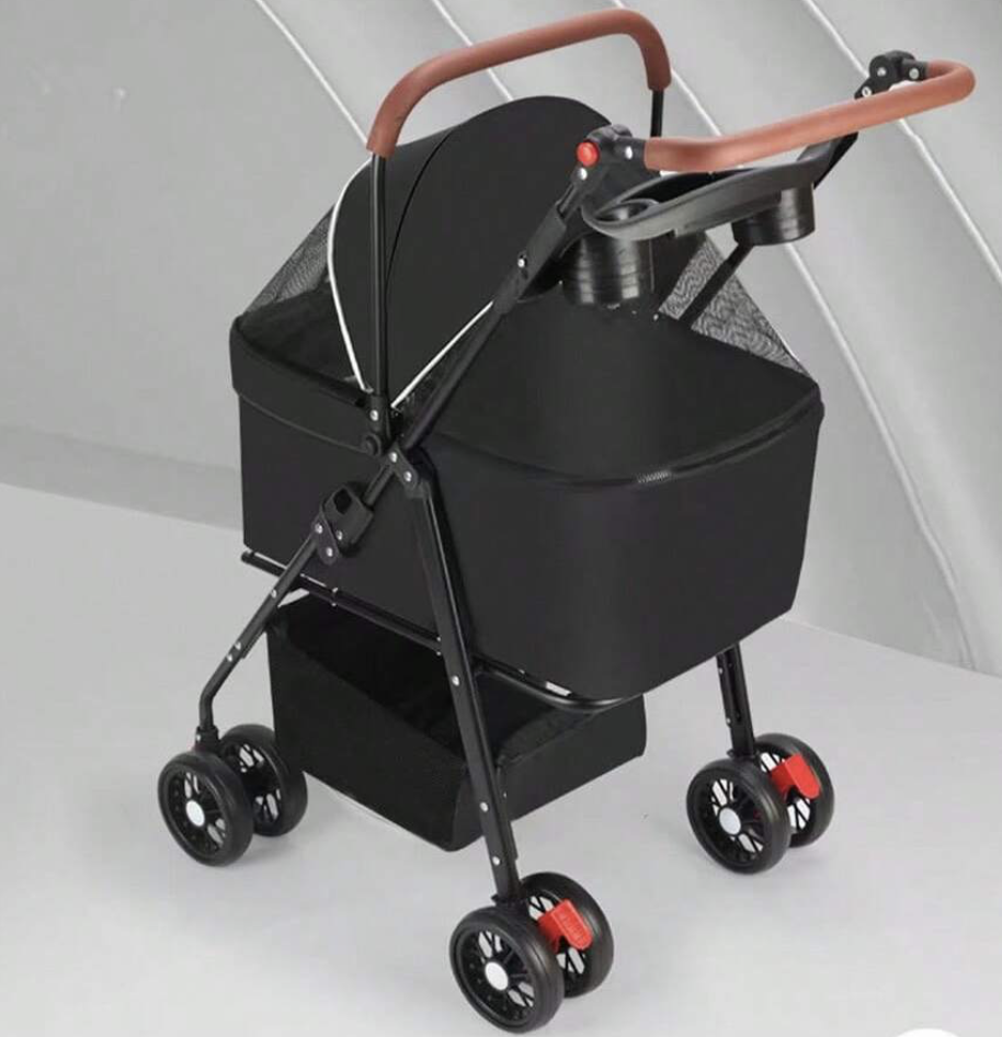  メタルフレーム&オックスフォードクロス 取り外し可能 折りたたみ式、ハンドル付き取り外し可能トレー付きポータブル犬キャリーバッグ
