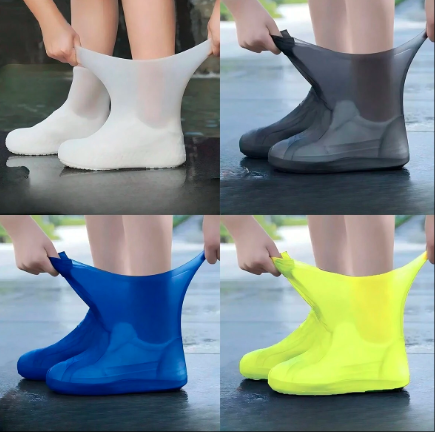 防水ラテックス シューズカバー、厚手で耐久性のある雨よけシューズプロテクター アウトドア
