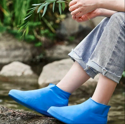防水ラテックス シューズカバー、厚手で耐久性のある雨よけシューズプロテクター アウトドア