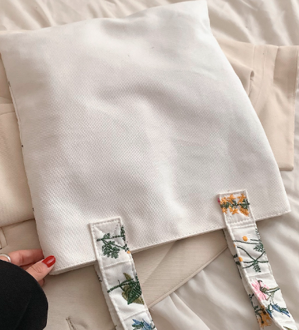 ヴィンテージフローラル刺繍 カジュアルトートバッグ 通勤やアウトドアに適しています